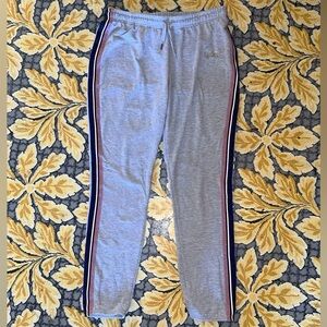 Juicy Couture Gray Track Pants with Red and Blue Stripes